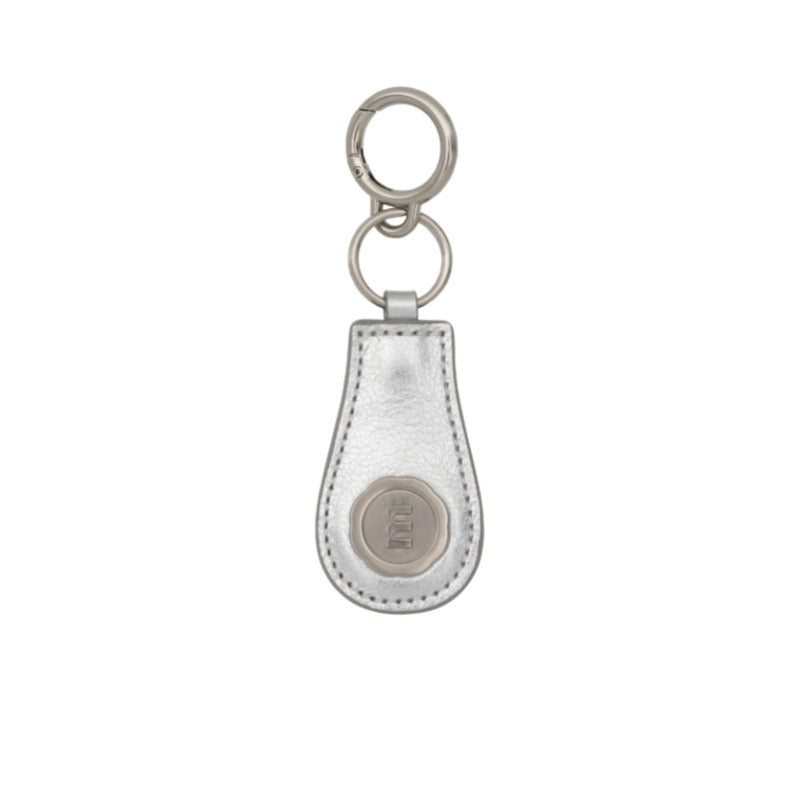 m silver logo keyring